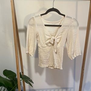 Long Sleeve, Ivory Blouse